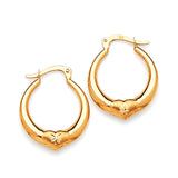 Heart Scallop Hoop Earrings in 14K Gold