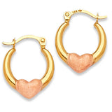 Heart Scallop Hoop Earrings in 14K Two-Tone Gold