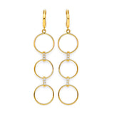 Drop Earrings with White CZ in 14K Gold