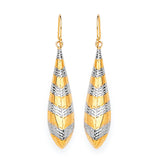 Teardrop Earrings in 14K Two-Tone Gold