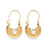 Heart Basket Hoop Earrings in 14K Two-Tone Gold