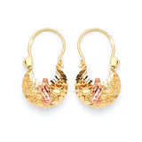 Guadalupe Basket Hoop Earrings in 14K Two-Tone Gold