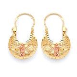 Guadalupe Basket Hoop Earrings in 14K Two-Tone Gold