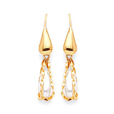 Drop Earrings with Pearl in 14K Gold