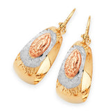 Guadalupe Bangle Hoop Earrings in 14K Tri-Color Gold
