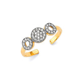 White CZ Toe Ring in 14K Gold