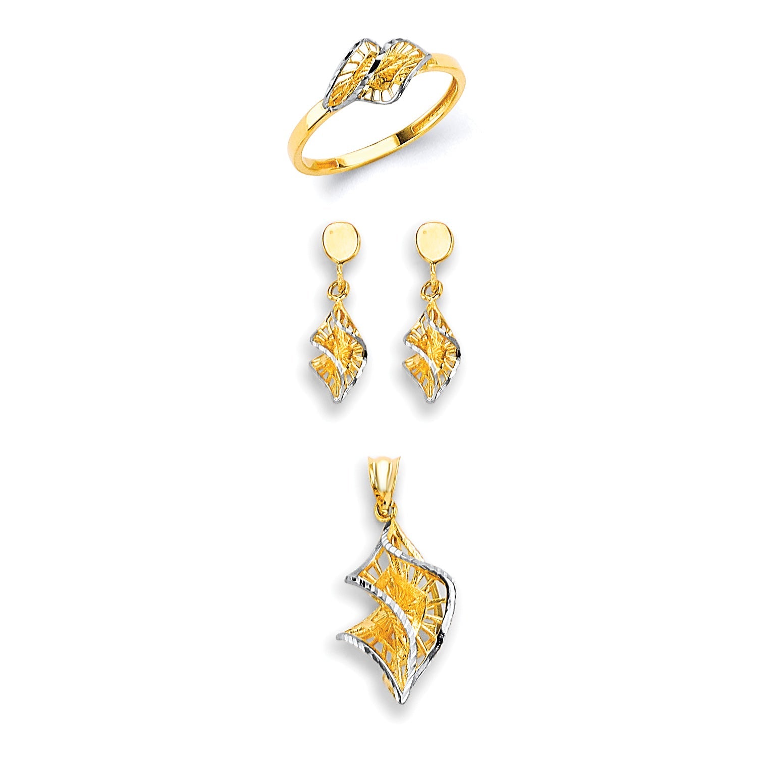 Ladies Three-Piece Set in 14K Two-Tone Gold