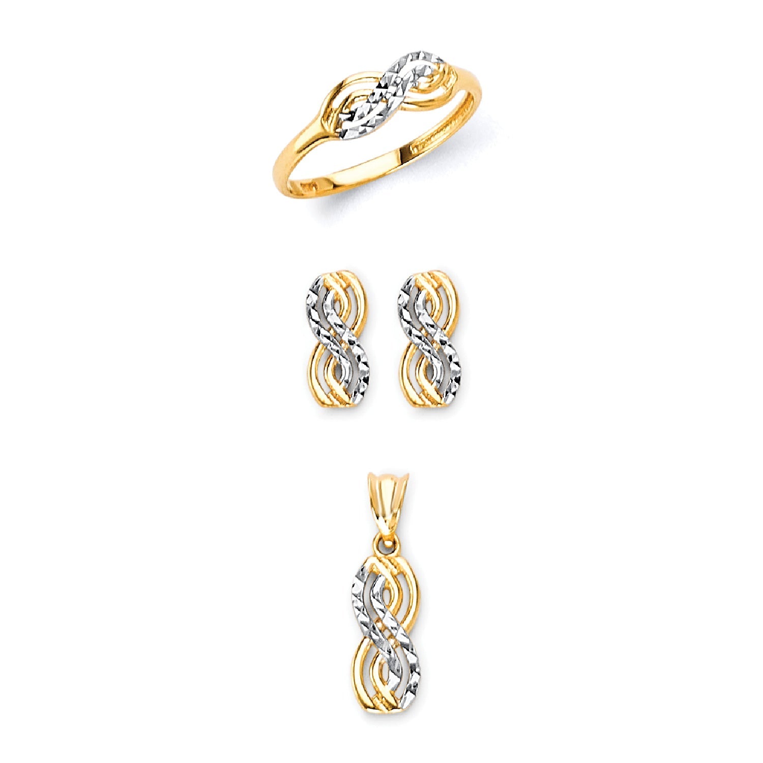 Ladies Three-Piece Set in 14K Two-Tone Gold
