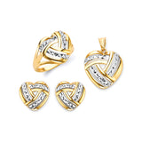 Heart Ladies Three-Piece Set in 14K Two-Tone Gold