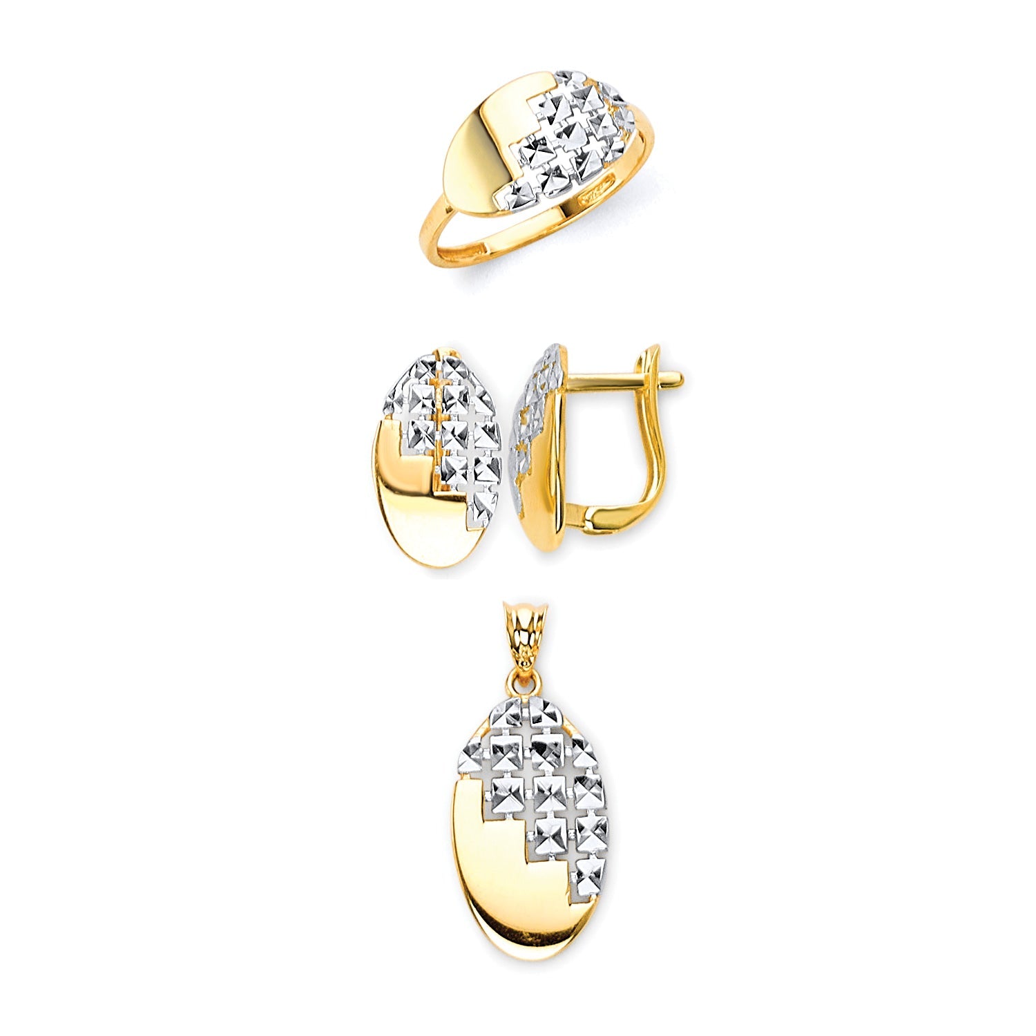 Ladies Three-Piece Set in 14K Two-Tone Gold