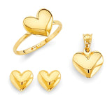 Heart Ladies Three-Piece Set in 14K Gold