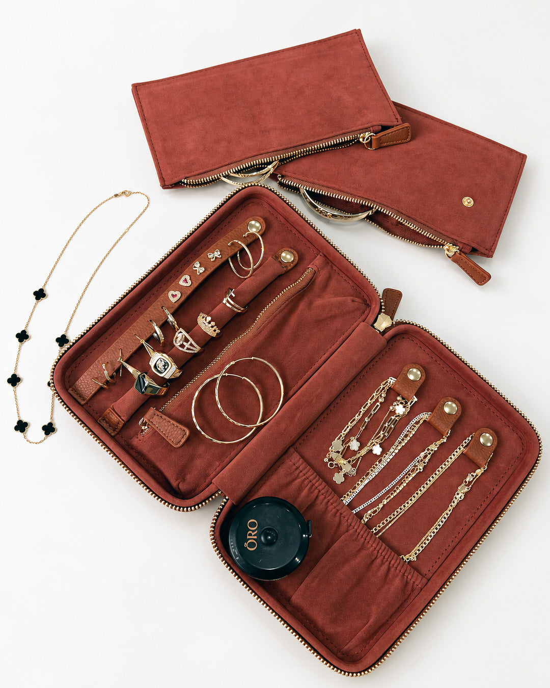 Brown Jewelry Pouch