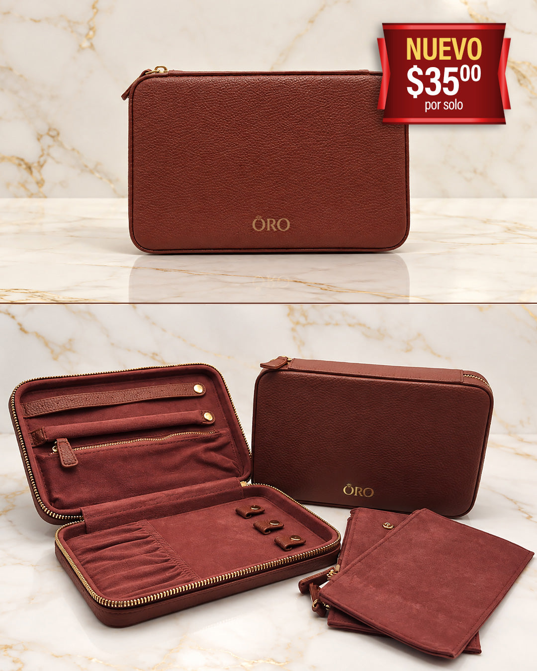 Brown Jewelry Pouch
